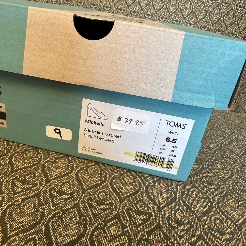 TOMS Leopard Print Wedge Espadrilles - Picture 2 of 2